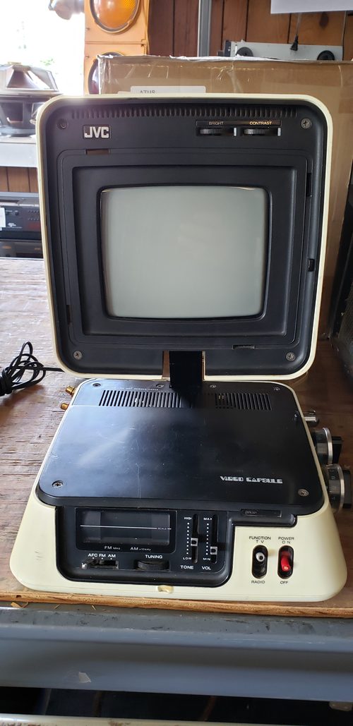 Vintage JVC Video Capsule portable CRT TV and radio