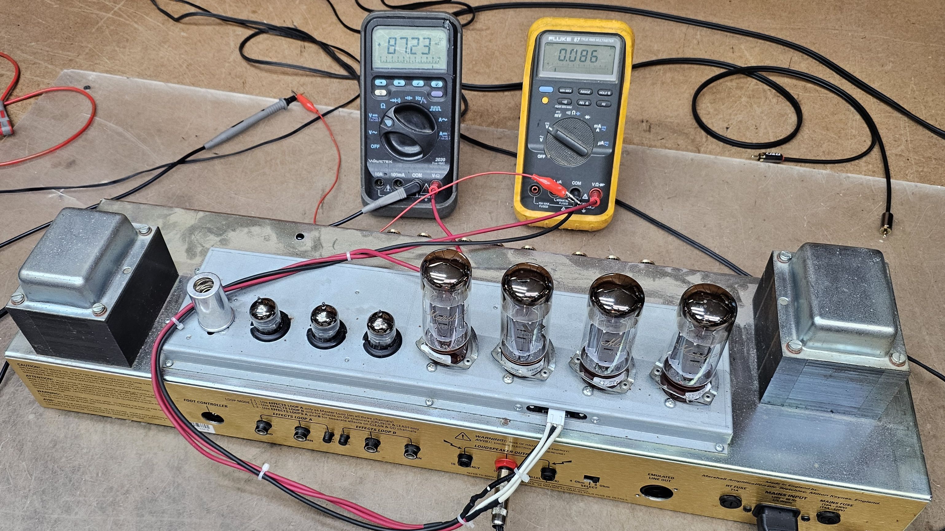 Guitar amp bias adjustment