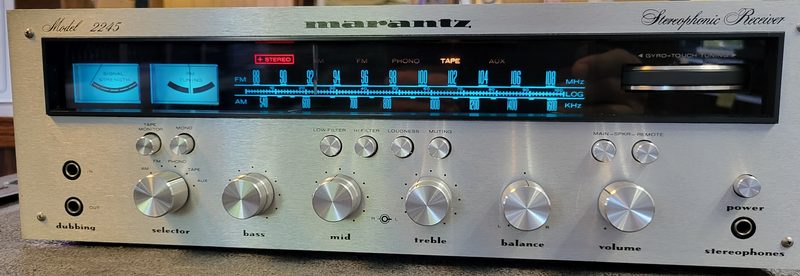 Marantz Model 2245 vintage stereo receiver with blue dial