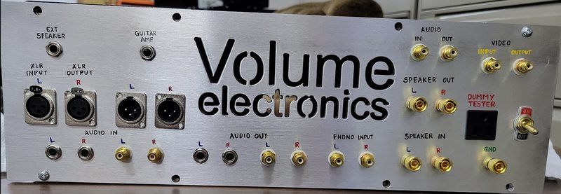 Volume Electronics custom-built audio testing jig